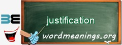 WordMeaning blackboard for justification